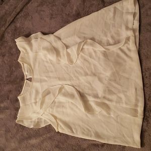 Blues & Grays white ruffle blouse